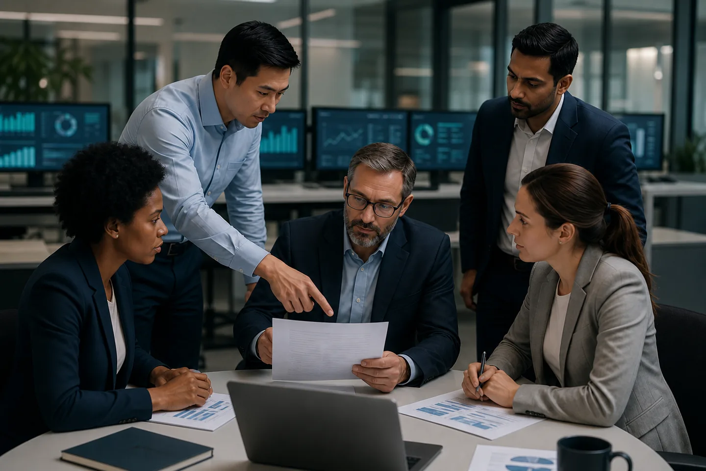 Financial operations professionals reviewing payment records together